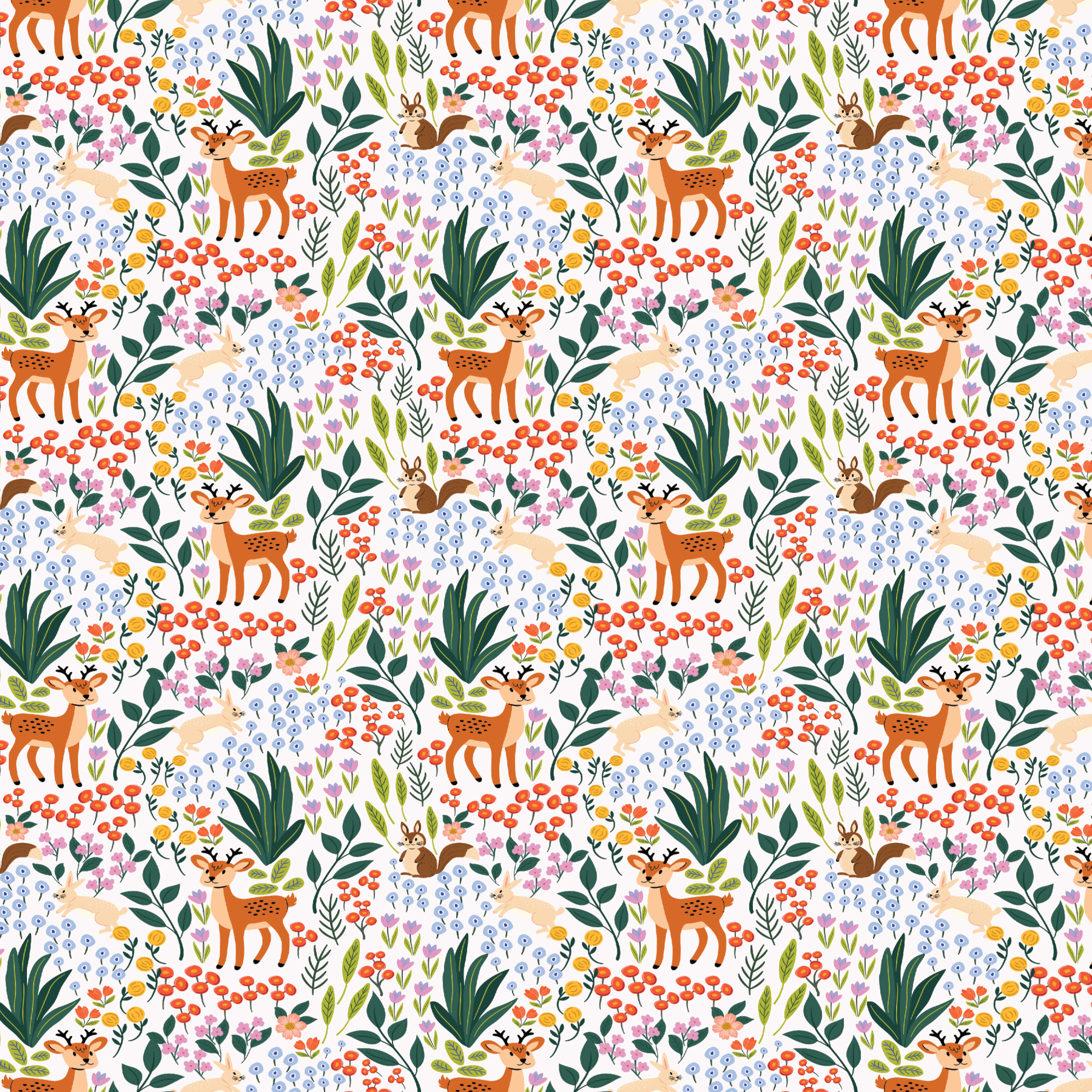 P1169 | Cottagecore Deer Floral Pattern Acrylic Sheets - CMB Pattern Acrylic